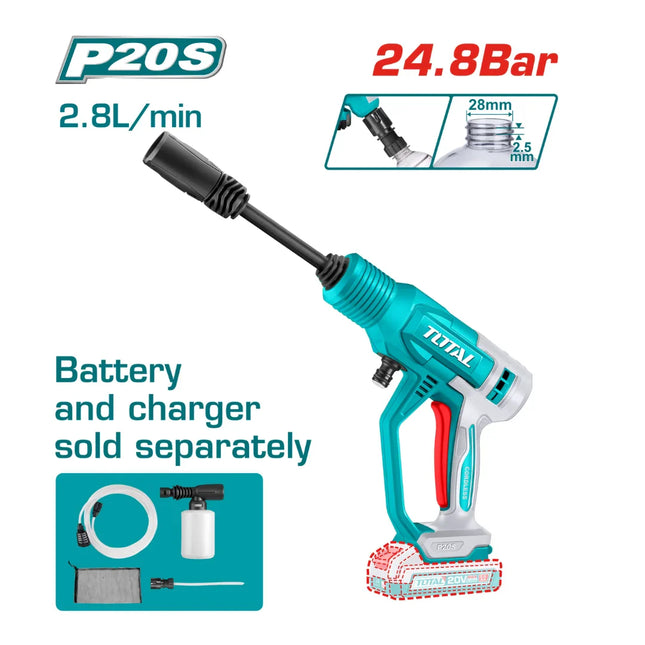 20V 24.8 Bar Cordless Pressure Washer – Total TPWLI2036